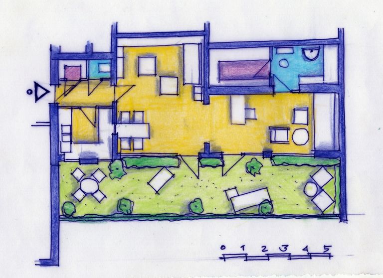 Plattegrond appartement Margarete Schütte-Lihotsky